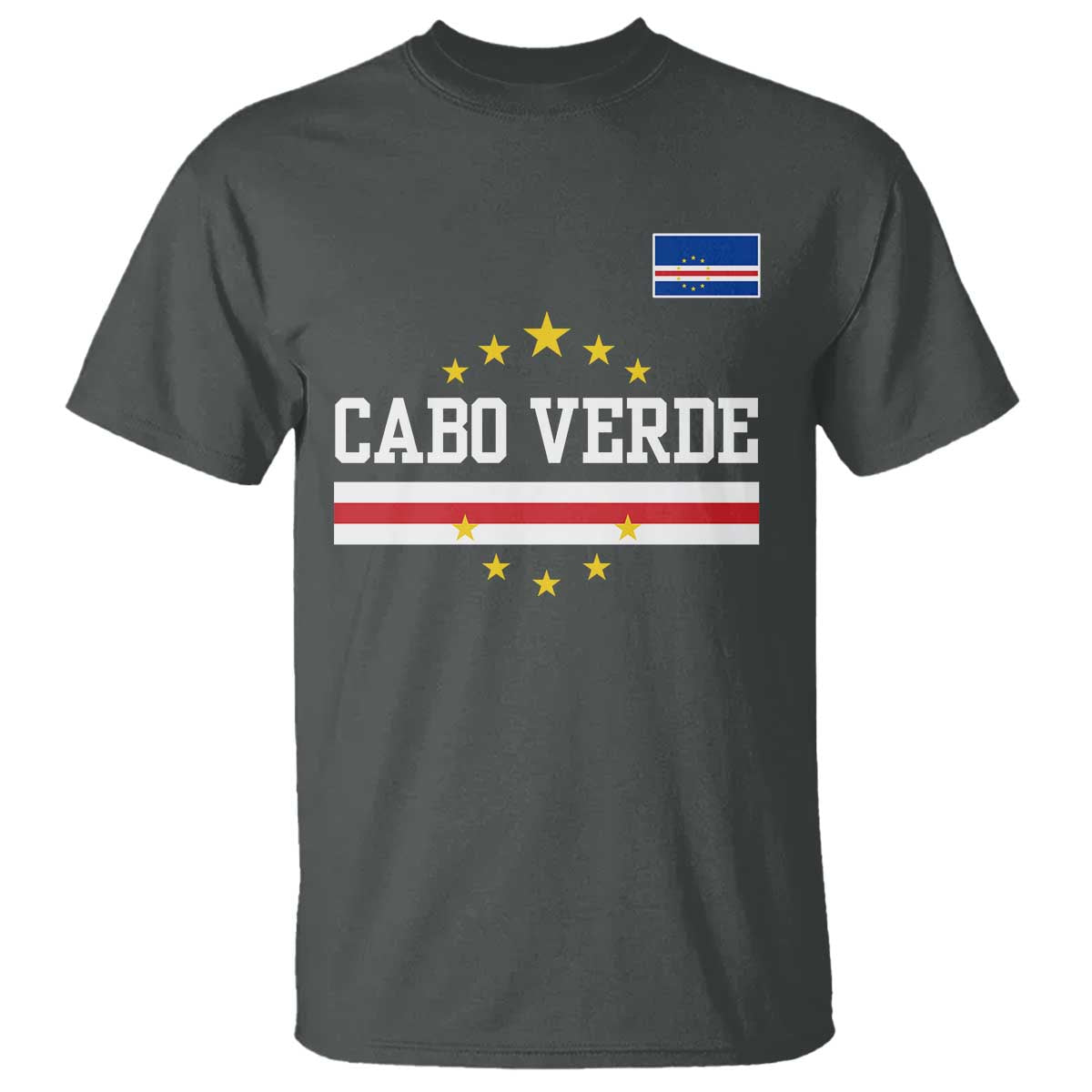 Cabo Verde Athletic Varsity Style T Shirt Cape Verde Flag Stars National Pride