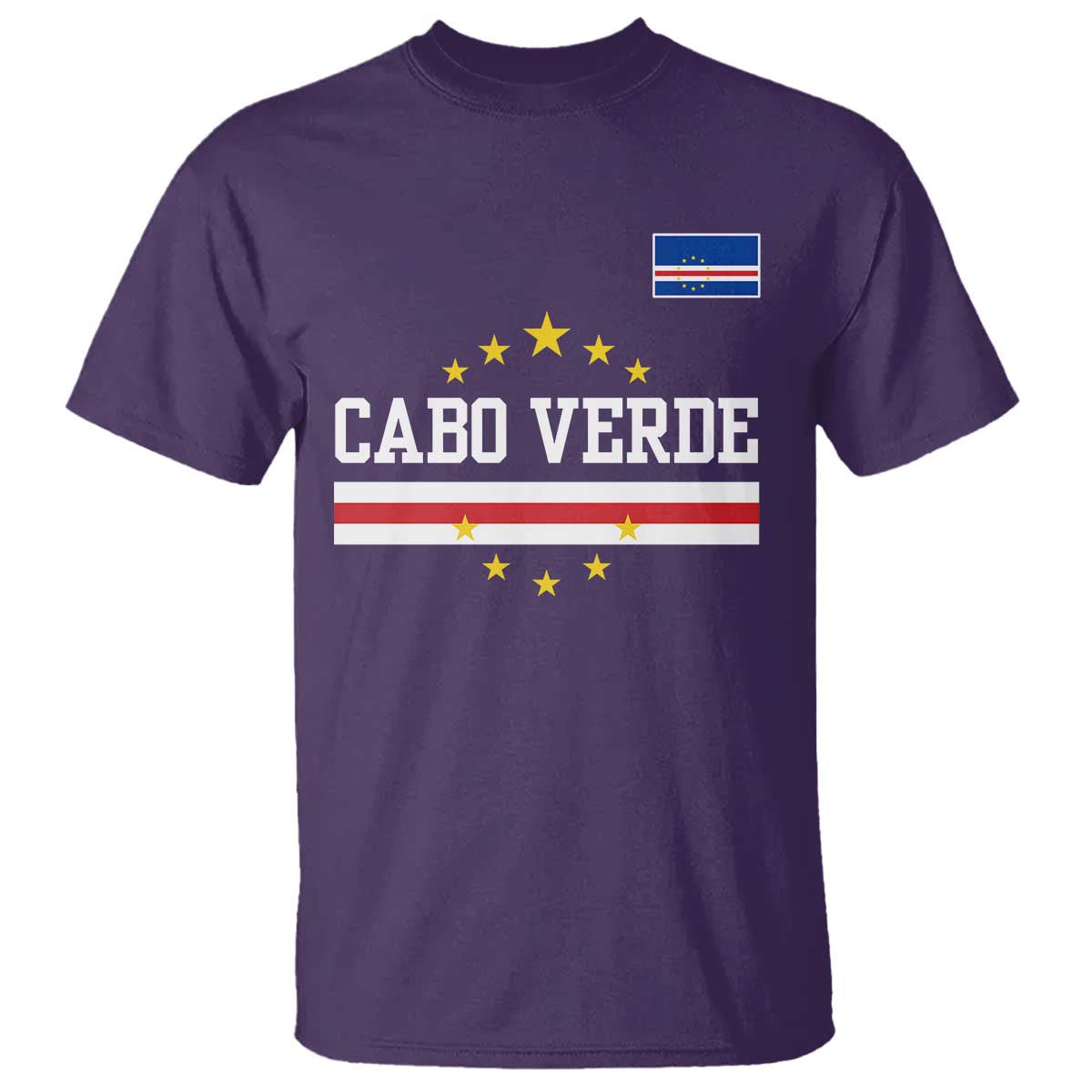 Cabo Verde Athletic Varsity Style T Shirt Cape Verde Flag Stars National Pride