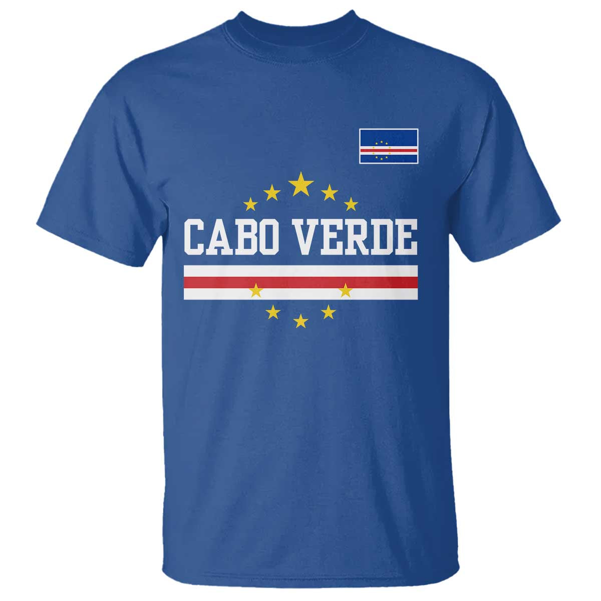 Cabo Verde Athletic Varsity Style T Shirt Cape Verde Flag Stars National Pride