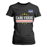 Cabo Verde Athletic Varsity Style T Shirt For Women Cape Verde Flag Stars National Pride