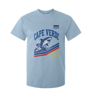 Cape Verde Blue Sharks Ocean Wave Graphic T Shirt For Kid Cabo Verde Pride Sports Fans