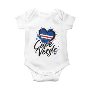 Cape Verde Flag Heart Baby Onesie Cabo Verde Pride Verdean Love