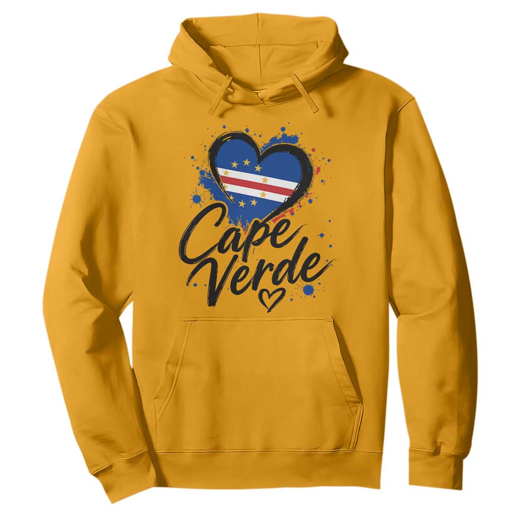 Cape Verde Flag Heart Hoodie Cabo Verde Pride Verdean Love