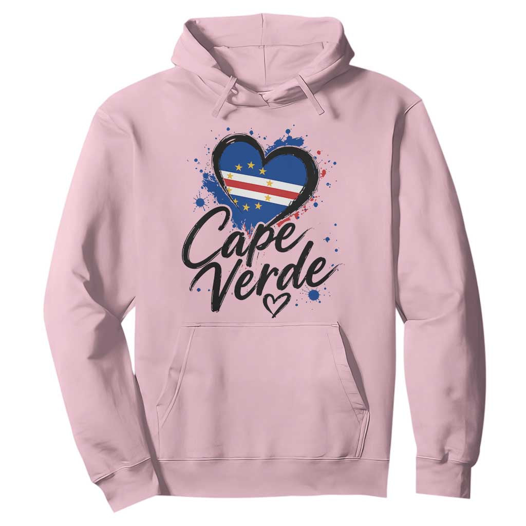 Cape Verde Flag Heart Hoodie Cabo Verde Pride Verdean Love