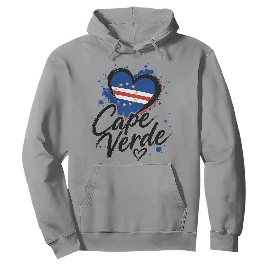 Cape Verde Flag Heart Hoodie Cabo Verde Pride Verdean Love