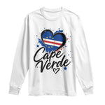 Cape Verde Flag Heart Long Sleeve Shirt Cabo Verde Pride Verdean Love