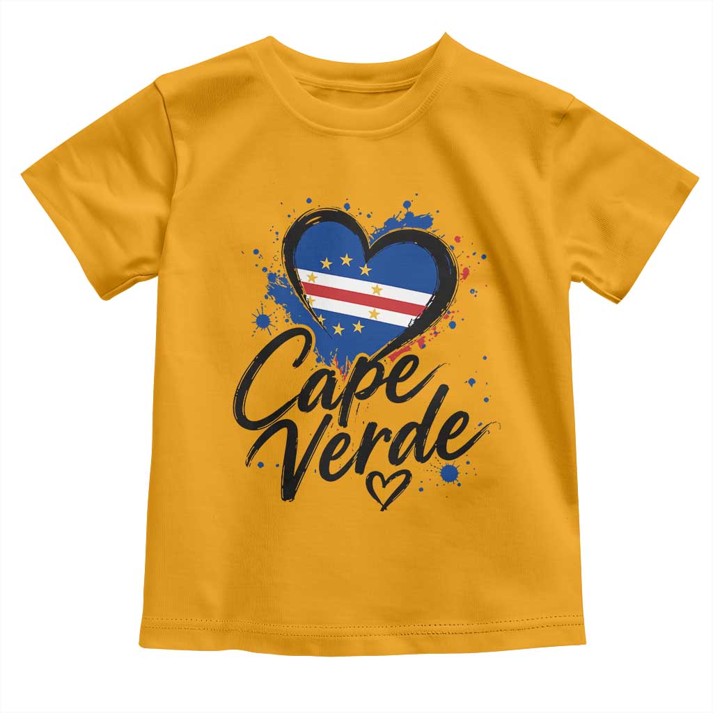 Cape Verde Flag Heart Toddler T Shirt Cabo Verde Pride Verdean Love
