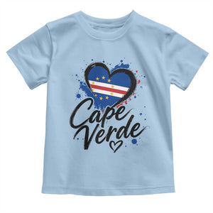 Cape Verde Flag Heart Toddler T Shirt Cabo Verde Pride Verdean Love