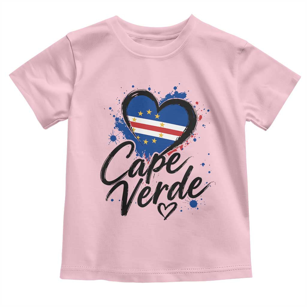 Cape Verde Flag Heart Toddler T Shirt Cabo Verde Pride Verdean Love