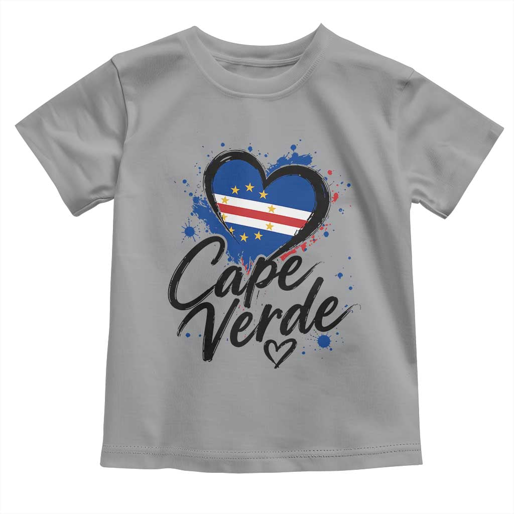 Cape Verde Flag Heart Toddler T Shirt Cabo Verde Pride Verdean Love