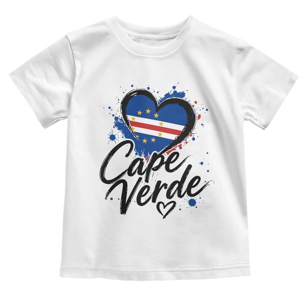 Cape Verde Flag Heart Toddler T Shirt Cabo Verde Pride Verdean Love