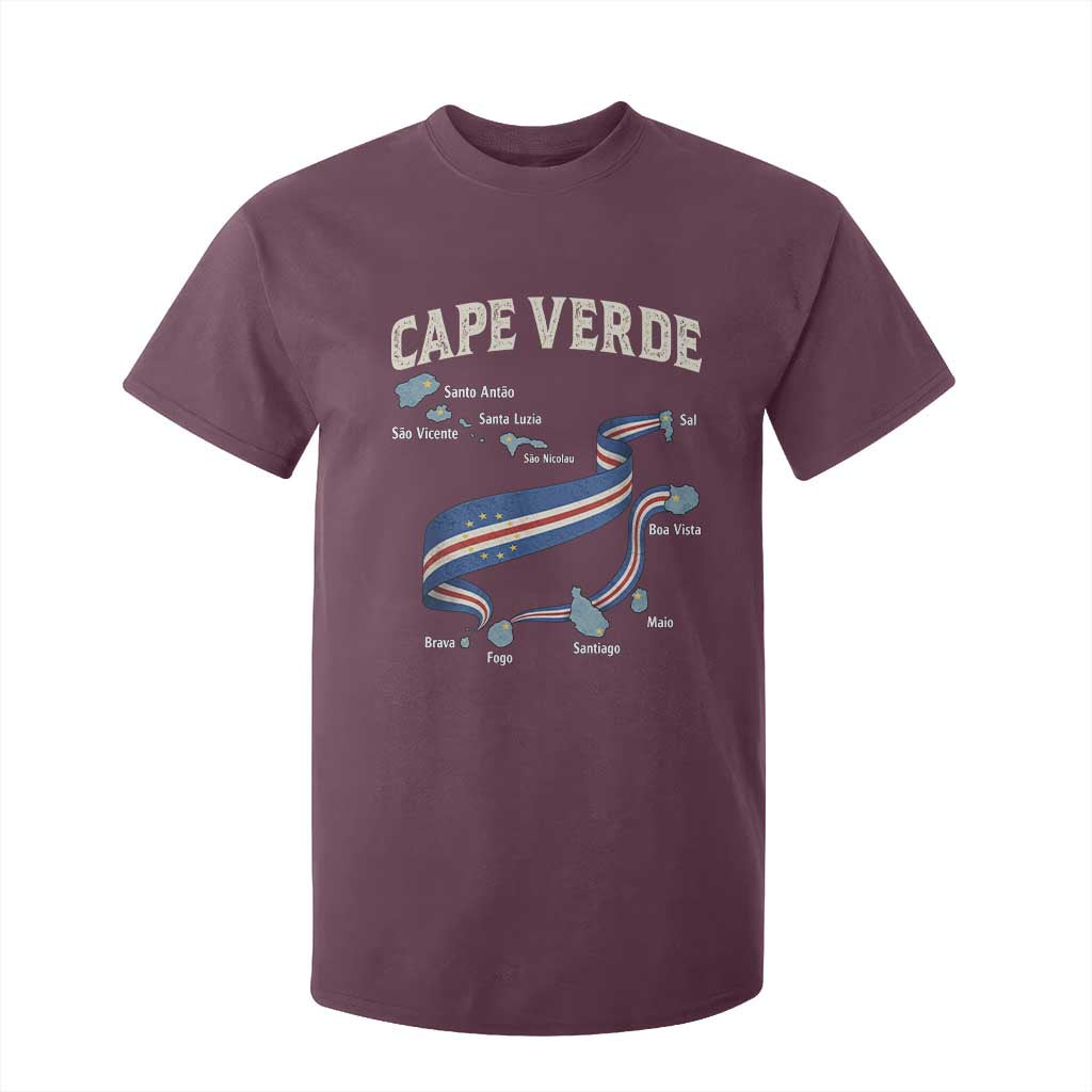 Cape Verde Islands Map National Flag T Shirt For Kid Cabo Verde Archipelago Geography Pride