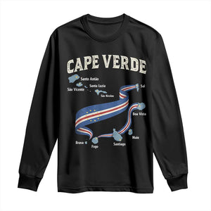 Cape Verde Islands Map National Flag Long Sleeve Shirt Cabo Verde Archipelago Geography Pride