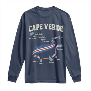 Cape Verde Islands Map National Flag Long Sleeve Shirt Cabo Verde Archipelago Geography Pride
