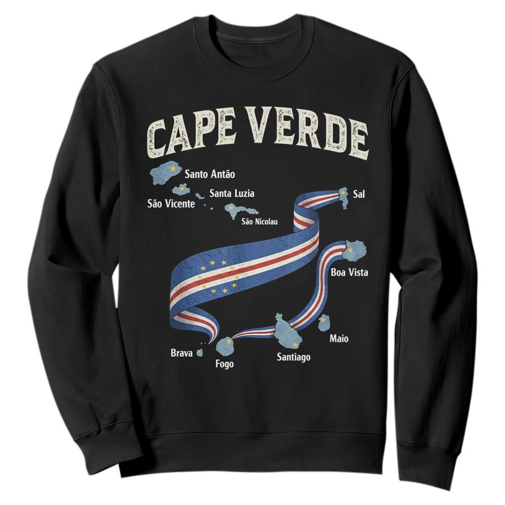 Cape Verde Islands Map National Flag Sweatshirt Cabo Verde Archipelago Geography Pride