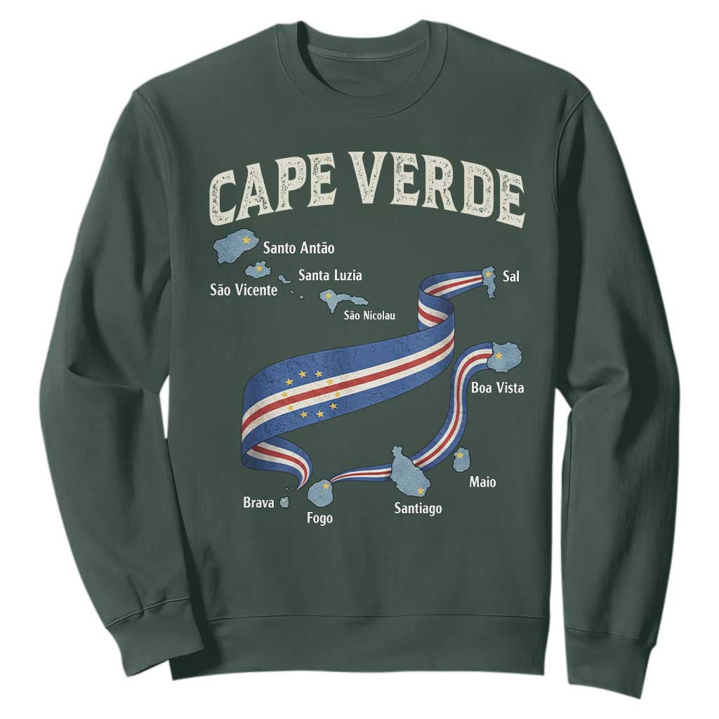 Cape Verde Islands Map National Flag Sweatshirt Cabo Verde Archipelago Geography Pride
