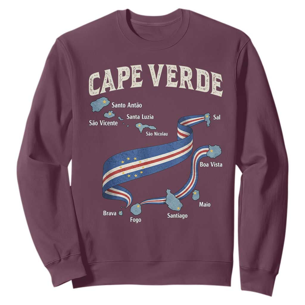 Cape Verde Islands Map National Flag Sweatshirt Cabo Verde Archipelago Geography Pride