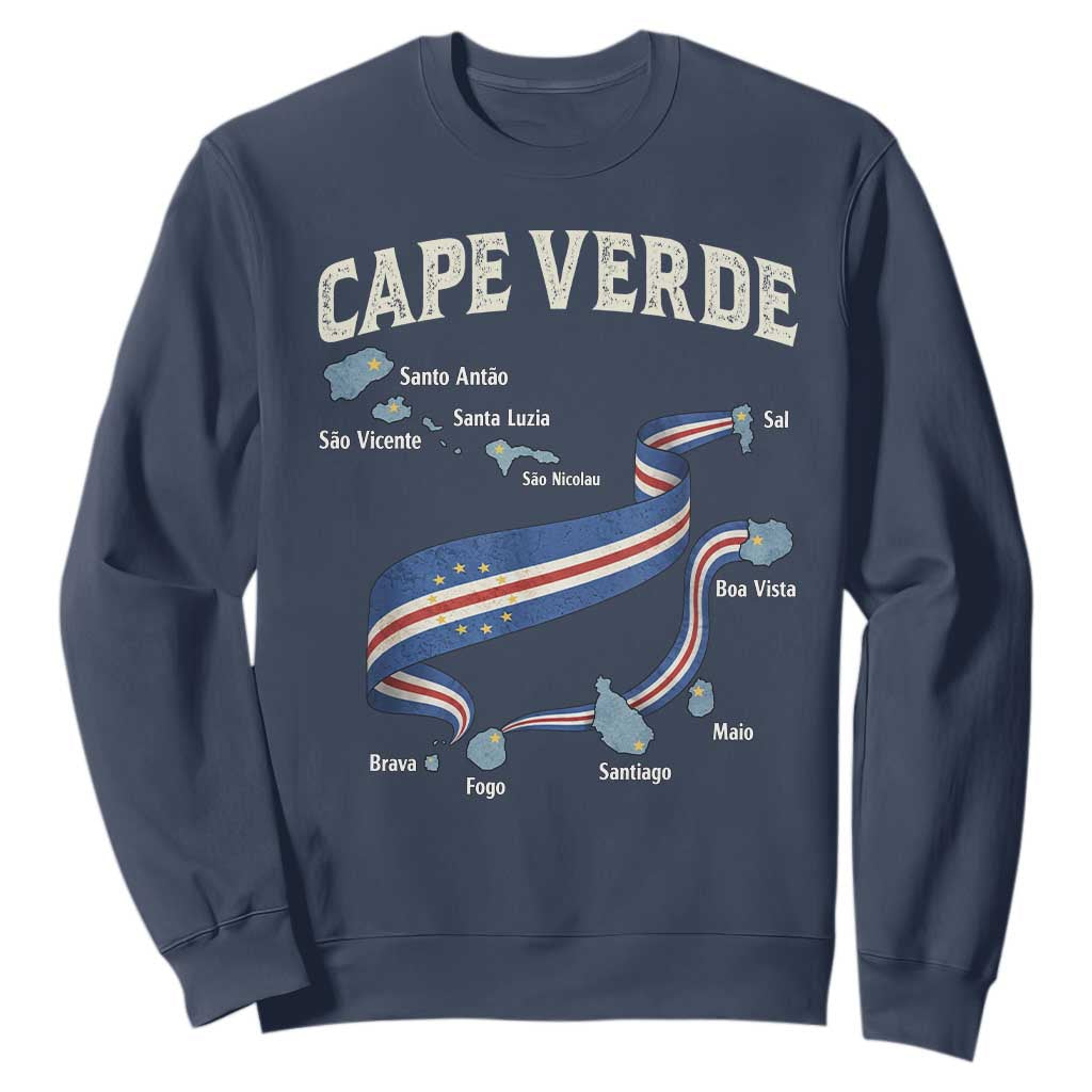 Cape Verde Islands Map National Flag Sweatshirt Cabo Verde Archipelago Geography Pride