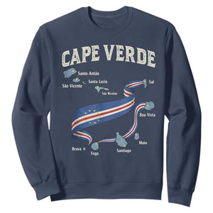 Cape Verde Islands Map National Flag Sweatshirt Cabo Verde Archipelago Geography Pride