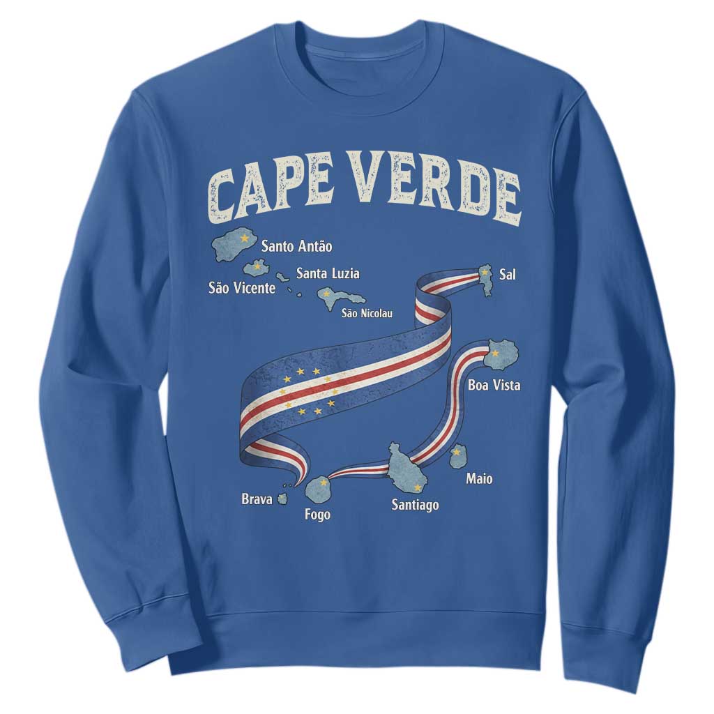 Cape Verde Islands Map National Flag Sweatshirt Cabo Verde Archipelago Geography Pride