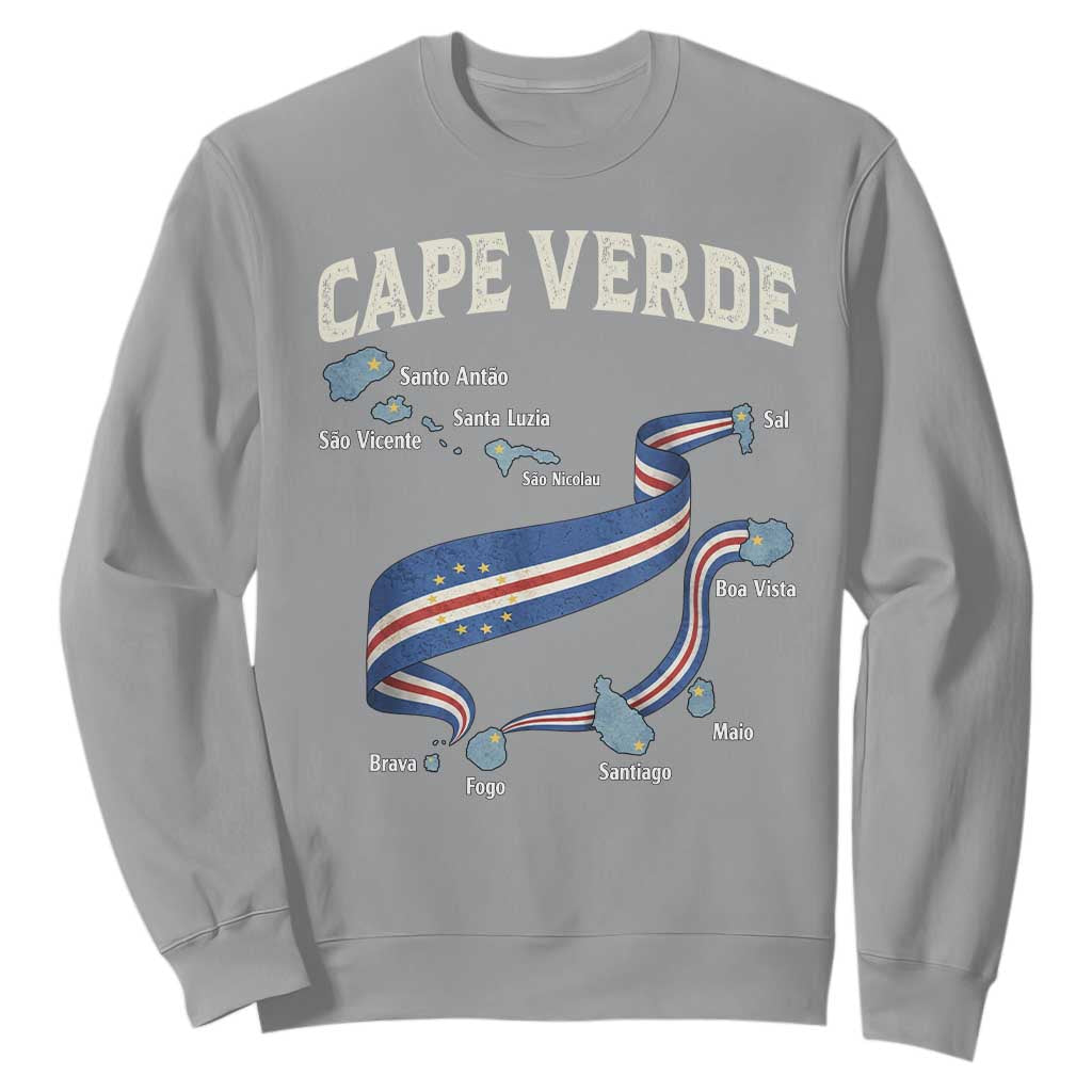 Cape Verde Islands Map National Flag Sweatshirt Cabo Verde Archipelago Geography Pride