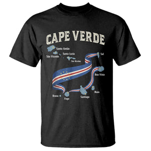 Cape Verde Islands Map National Flag T Shirt Cabo Verde Archipelago Geography Pride