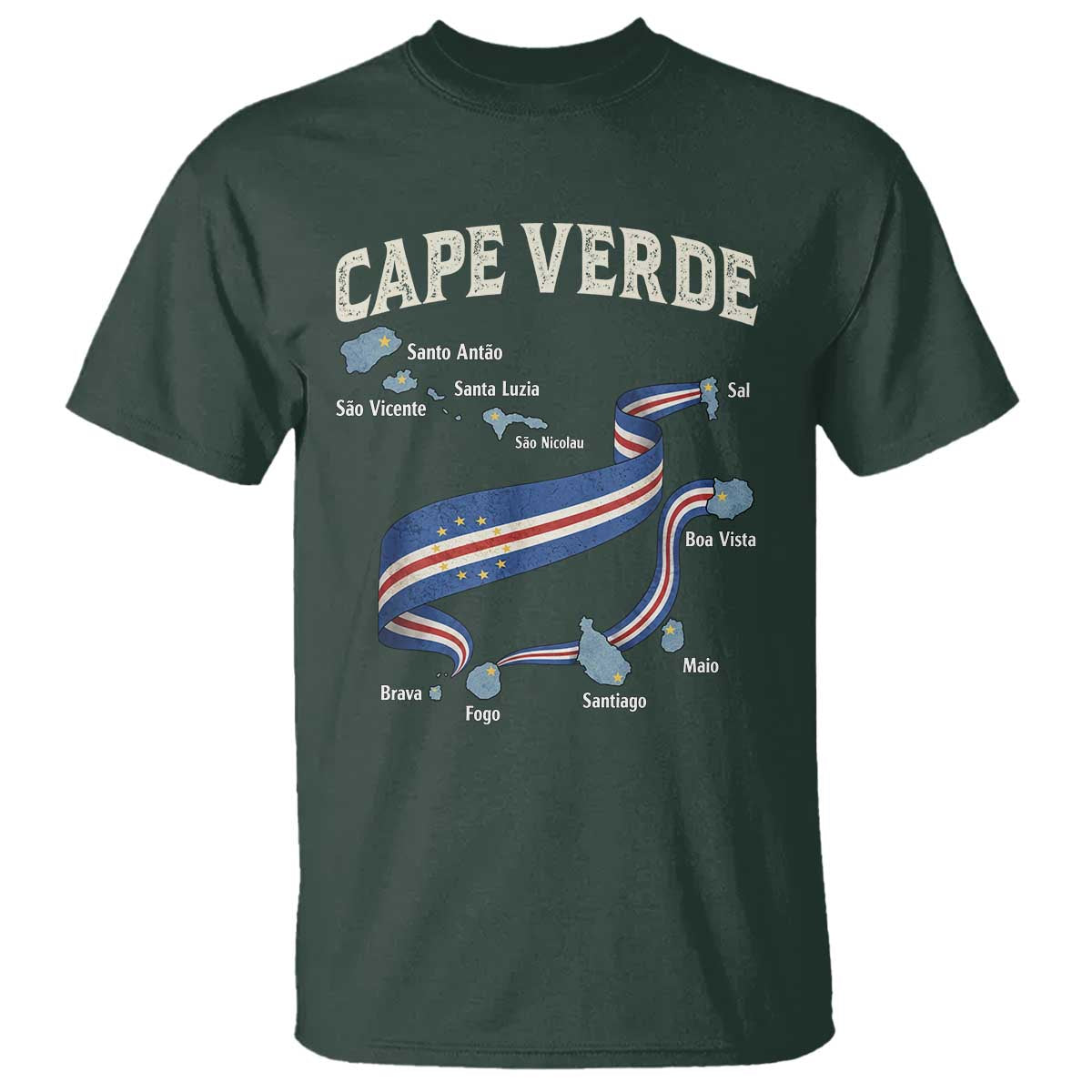 Cape Verde Islands Map National Flag T Shirt Cabo Verde Archipelago Geography Pride