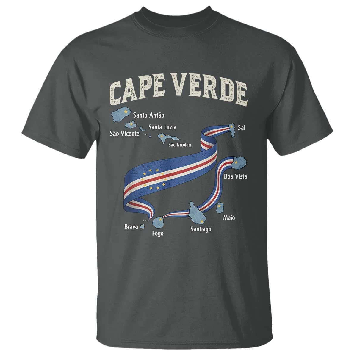 Cape Verde Islands Map National Flag T Shirt Cabo Verde Archipelago Geography Pride