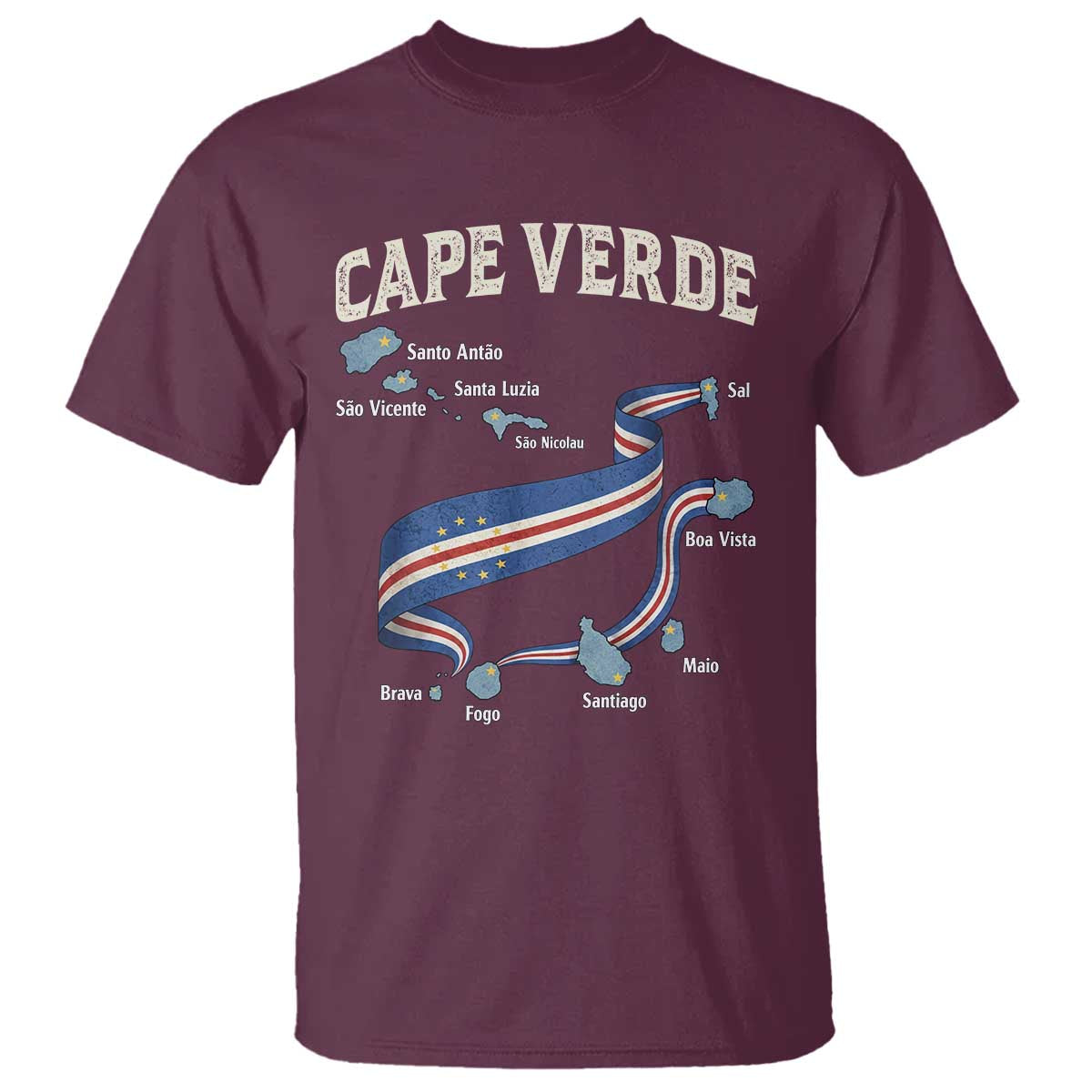 Cape Verde Islands Map National Flag T Shirt Cabo Verde Archipelago Geography Pride
