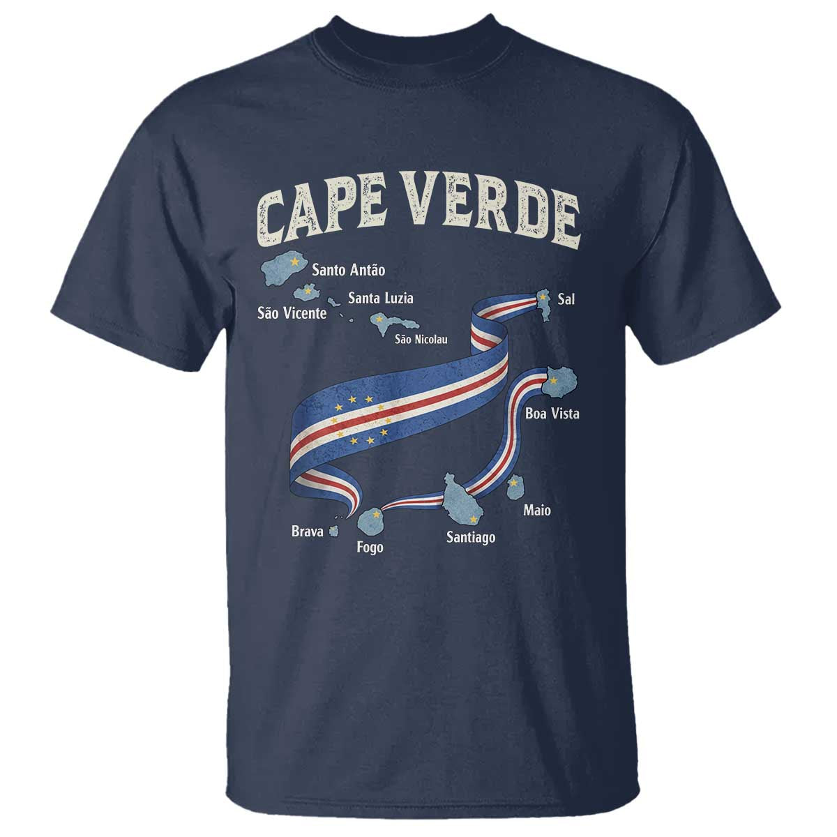 Cape Verde Islands Map National Flag T Shirt Cabo Verde Archipelago Geography Pride