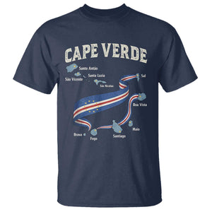 Cape Verde Islands Map National Flag T Shirt Cabo Verde Archipelago Geography Pride