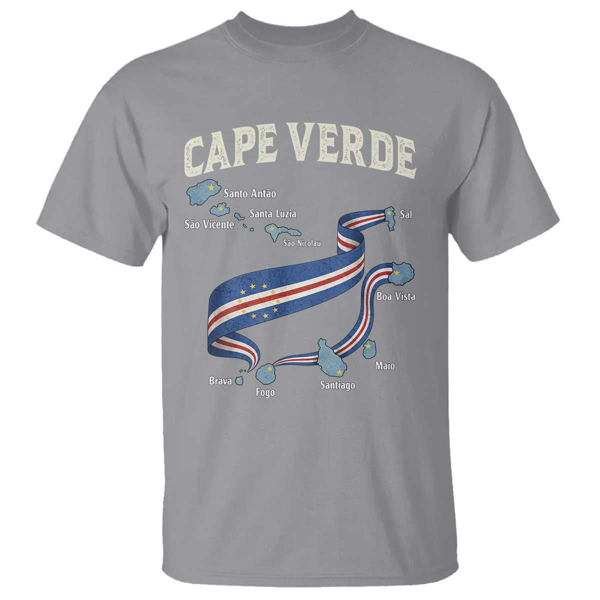 Cape Verde Islands Map National Flag T Shirt Cabo Verde Archipelago Geography Pride