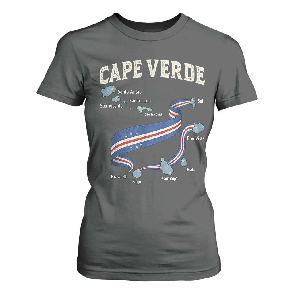 Cape Verde Islands Map National Flag T Shirt For Women Cabo Verde Archipelago Geography Pride