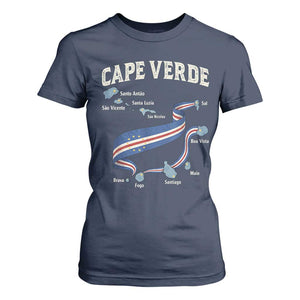 Cape Verde Islands Map National Flag T Shirt For Women Cabo Verde Archipelago Geography Pride