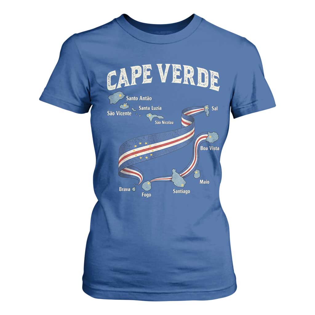 Cape Verde Islands Map National Flag T Shirt For Women Cabo Verde Archipelago Geography Pride