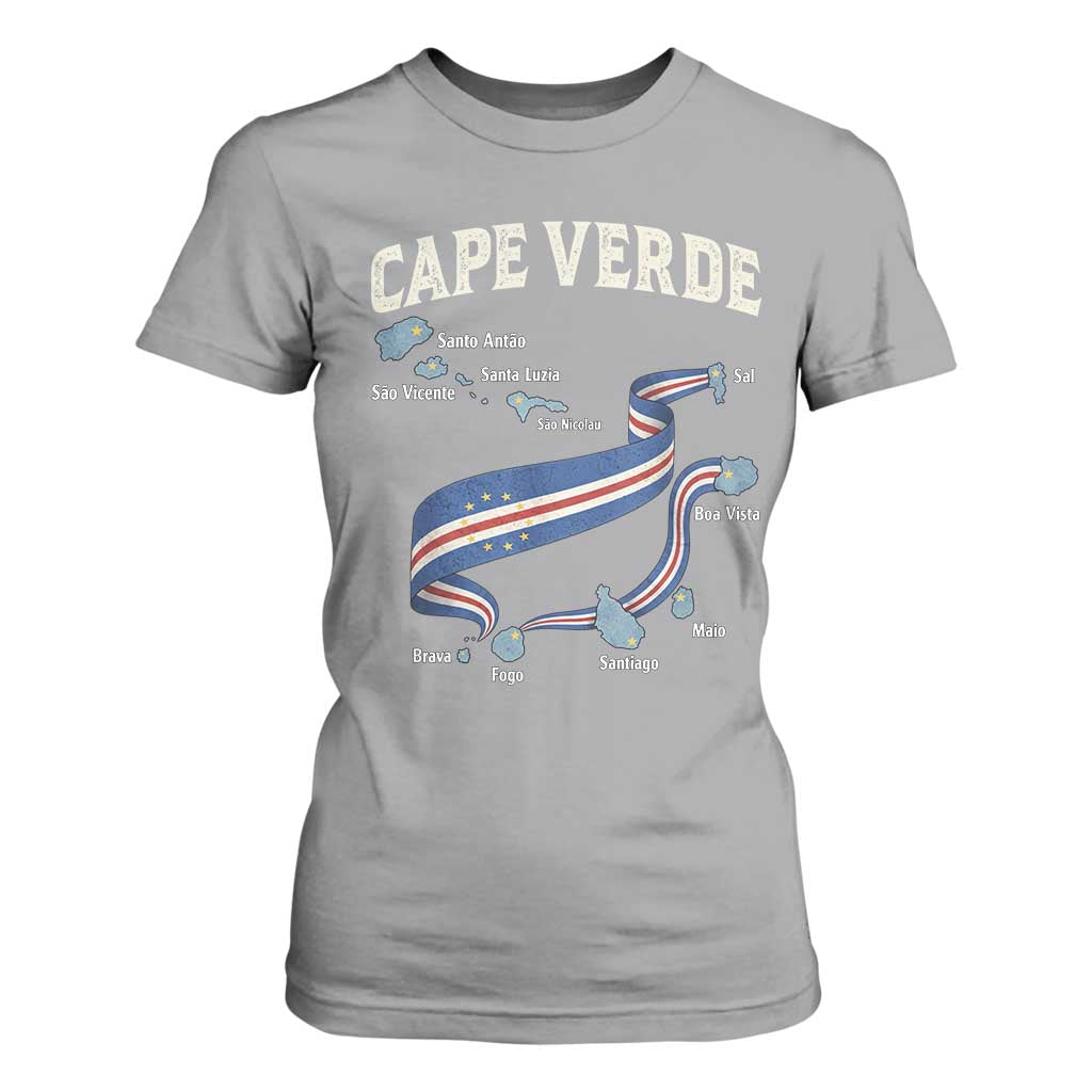 Cape Verde Islands Map National Flag T Shirt For Women Cabo Verde Archipelago Geography Pride