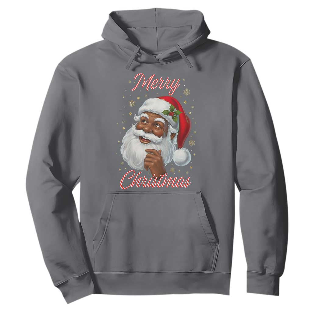 Merry Christmas Black Santa Claus Hoodie Retro Nostalgic Festive Holiday