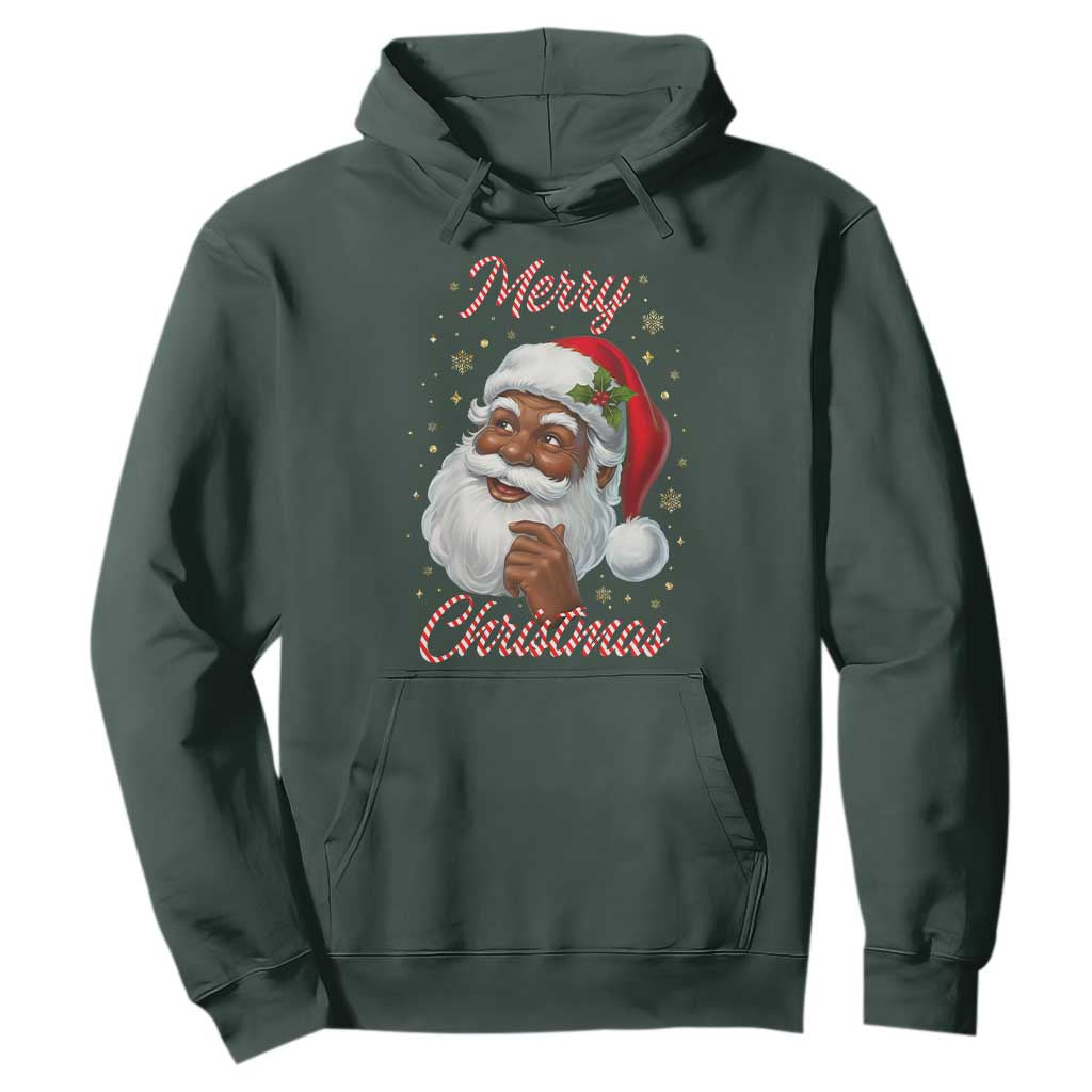 Merry Christmas Black Santa Claus Hoodie Retro Nostalgic Festive Holiday