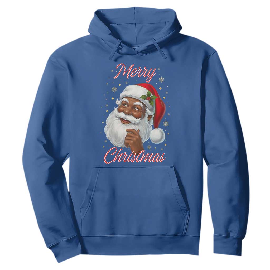 Merry Christmas Black Santa Claus Hoodie Retro Nostalgic Festive Holiday