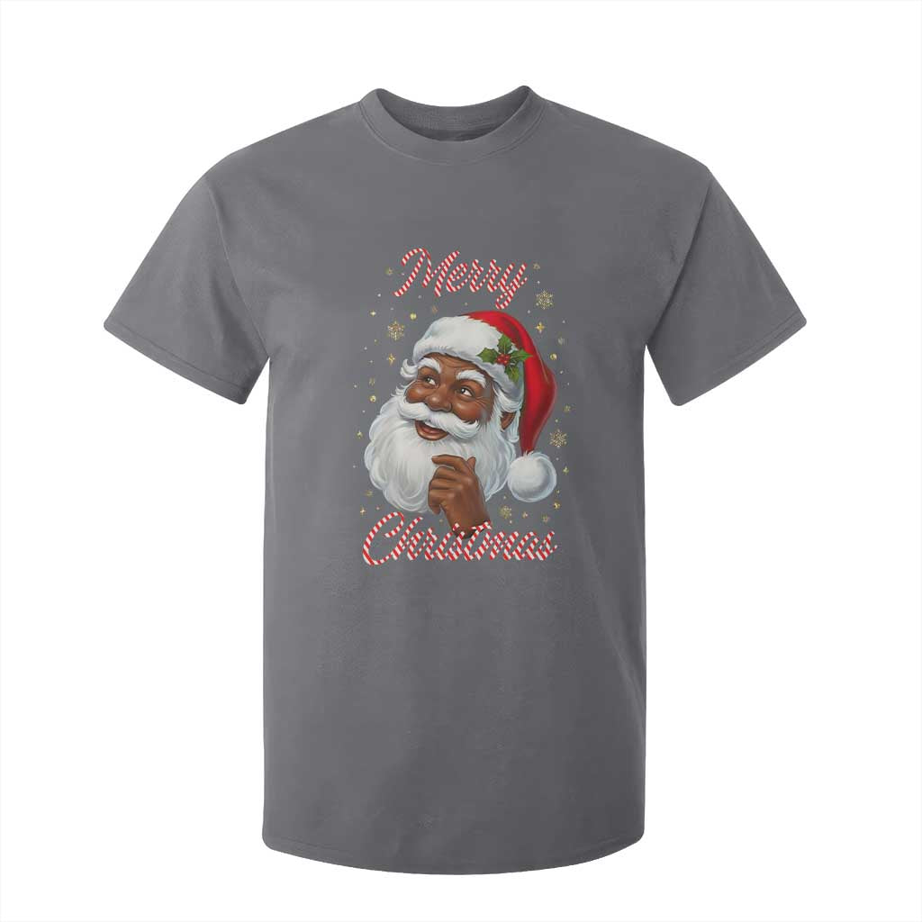 Merry Christmas Black Santa Claus T Shirt For Kid Retro Nostalgic Festive Holiday