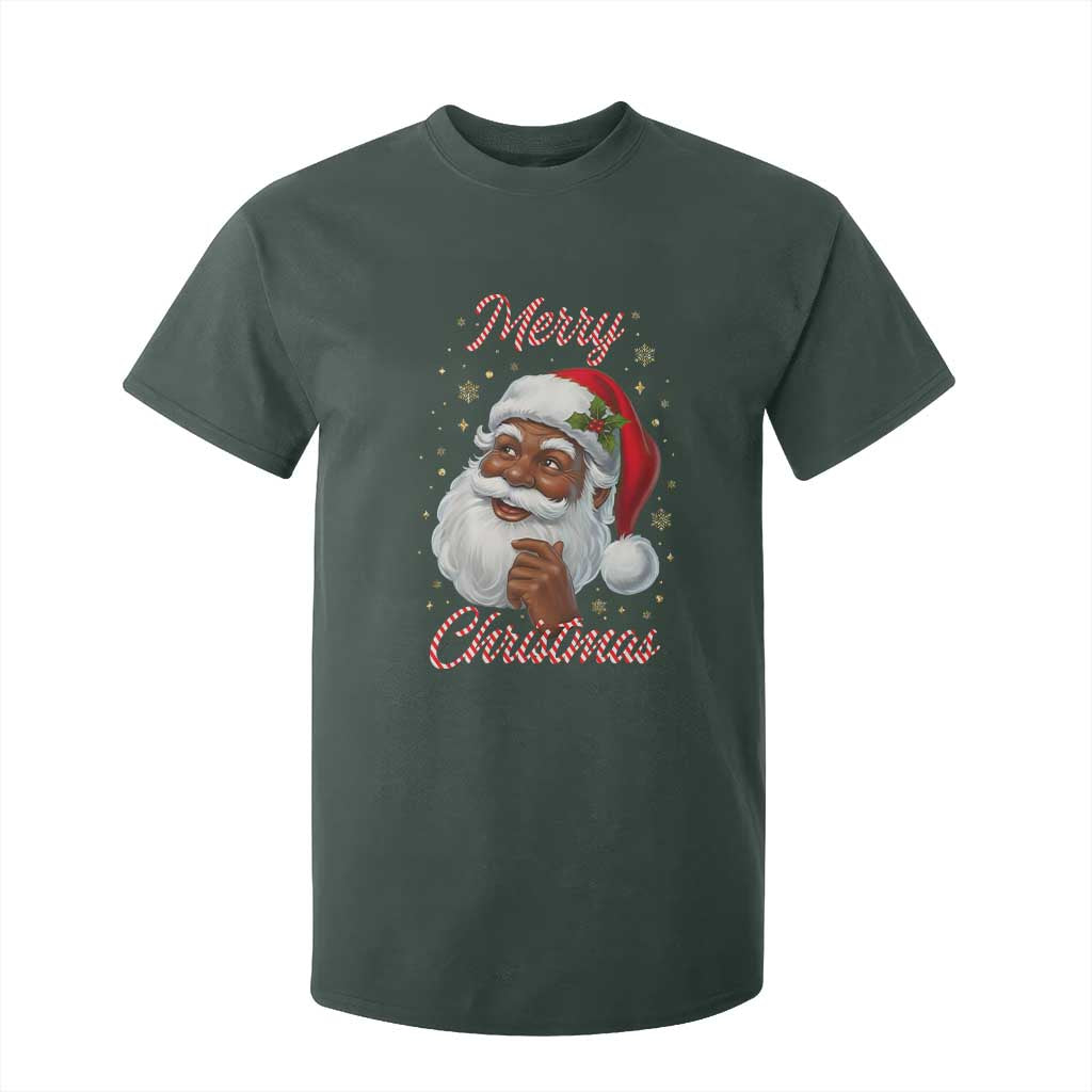 Merry Christmas Black Santa Claus T Shirt For Kid Retro Nostalgic Festive Holiday