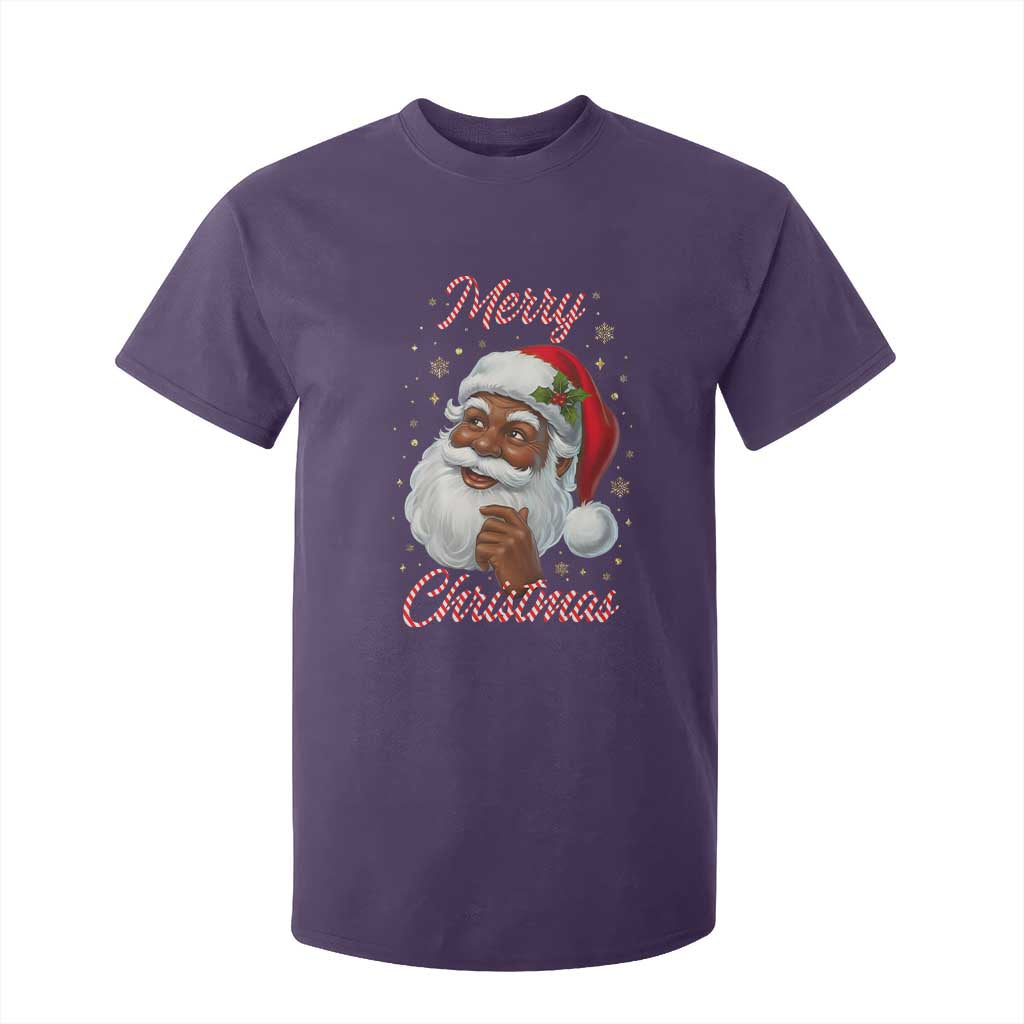 Merry Christmas Black Santa Claus T Shirt For Kid Retro Nostalgic Festive Holiday