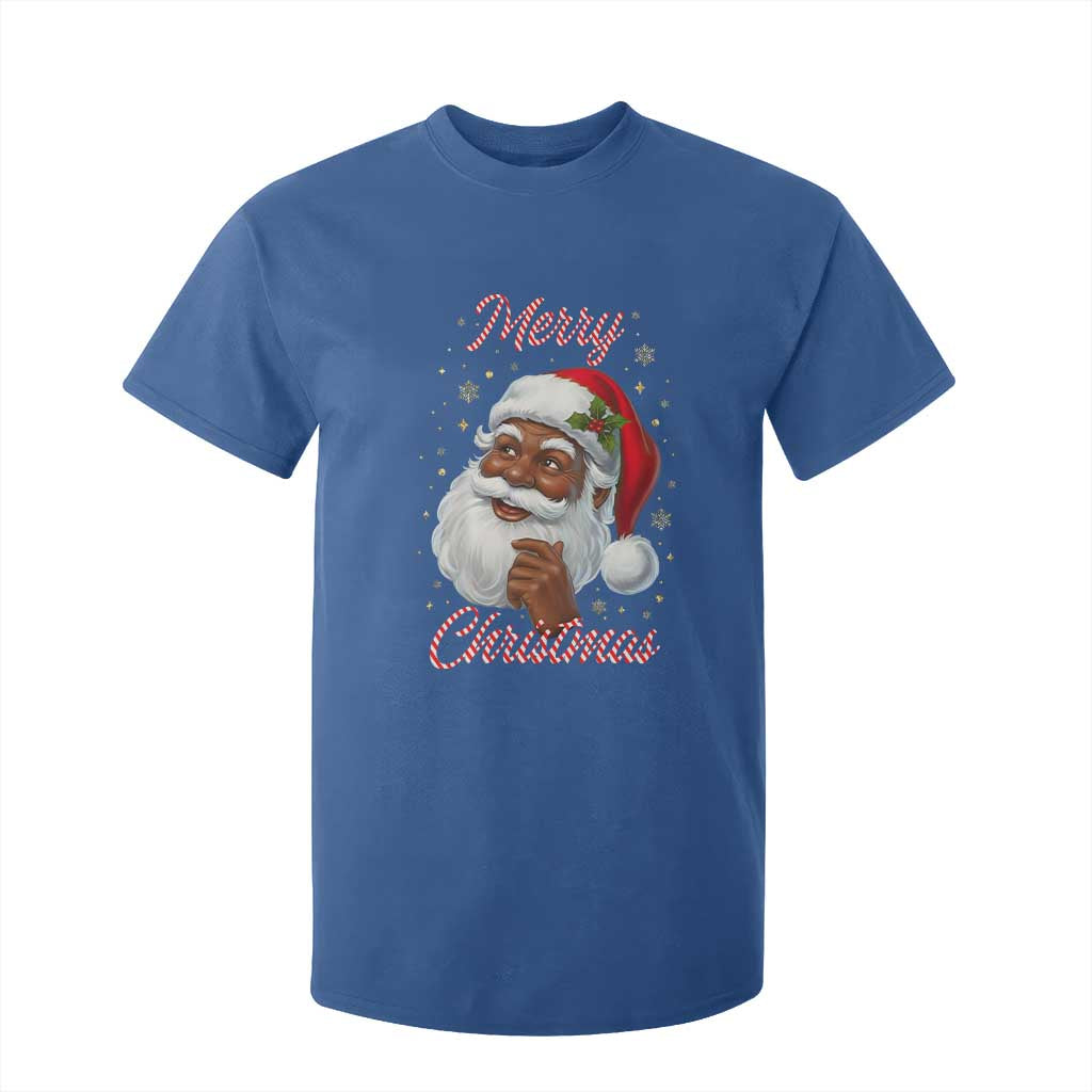 Merry Christmas Black Santa Claus T Shirt For Kid Retro Nostalgic Festive Holiday