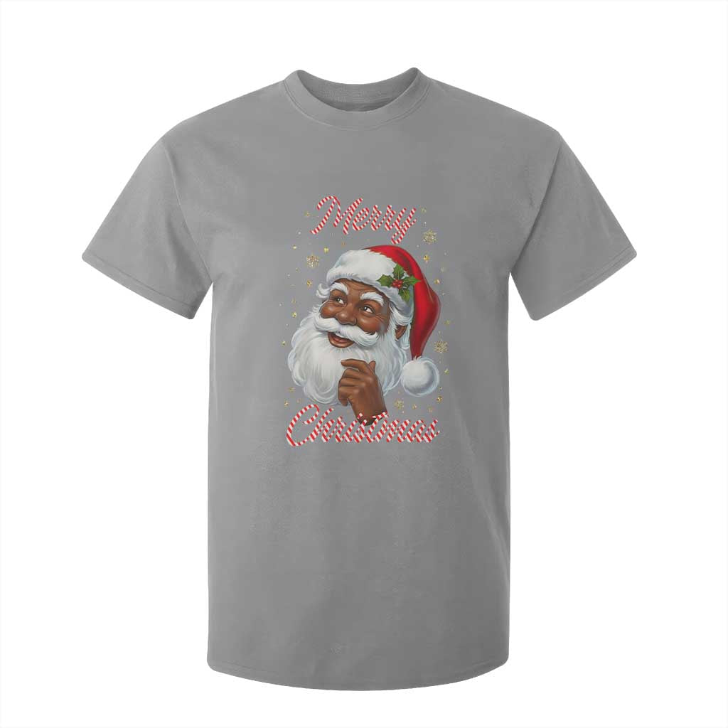 Merry Christmas Black Santa Claus T Shirt For Kid Retro Nostalgic Festive Holiday