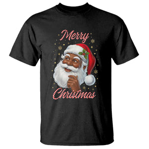 Merry Christmas Black Santa Claus T Shirt Retro Nostalgic Festive Holiday