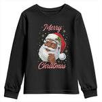 Merry Christmas Black Santa Claus Youth Sweatshirt Retro Nostalgic Festive Holiday
