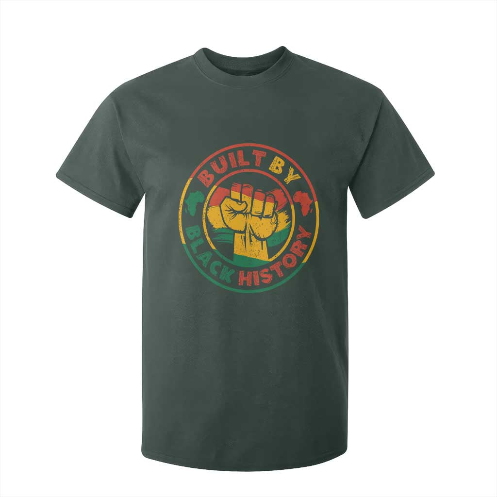 Built By Black History T Shirt For Kid African American Pride Raised Fist