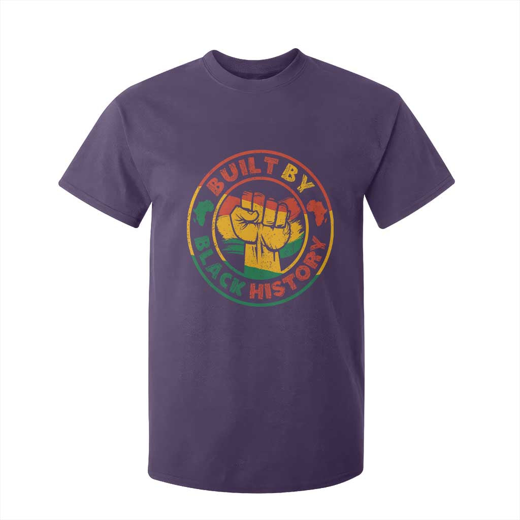 Built By Black History T Shirt For Kid African American Pride Raised Fist