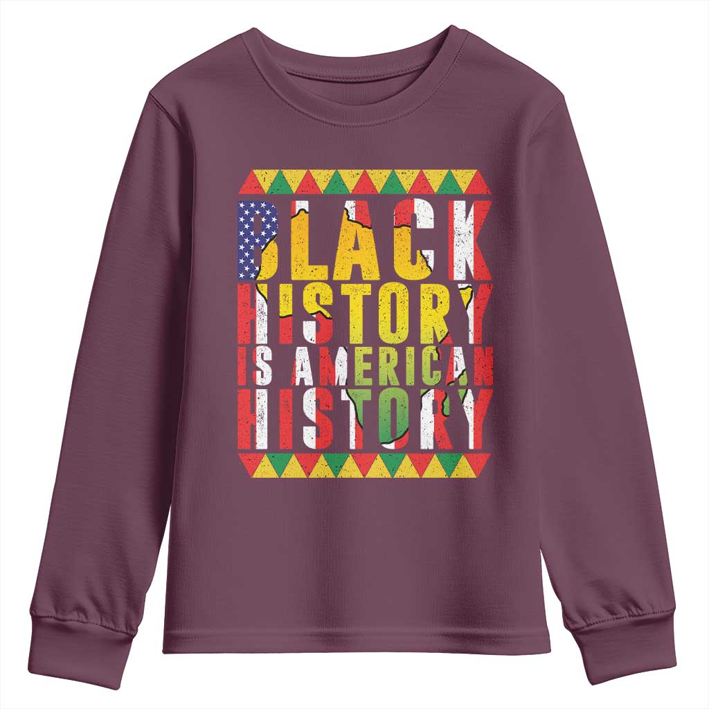 Black History is American History Youth Sweatshirt Patriotic African Pride