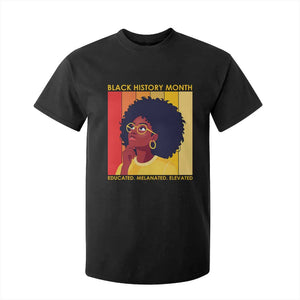 Black History Month Afro Woman T Shirt For Kid Educated Melanated Elevated African American Empowerment